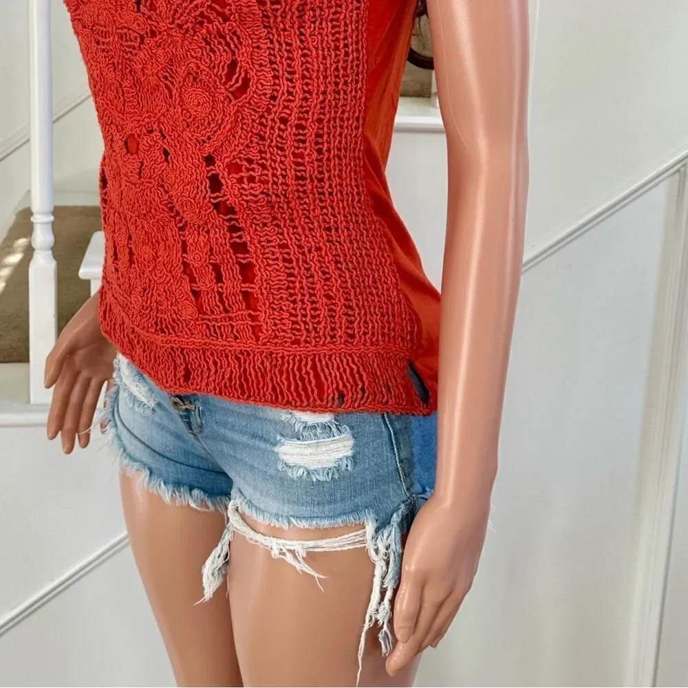 Buttonfly distressed high waist denim shorts